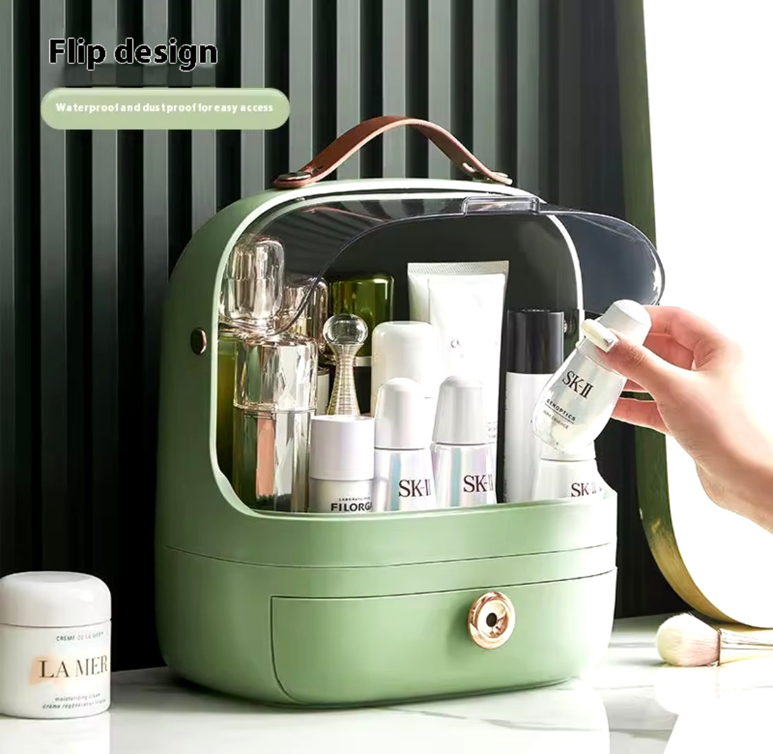 Luxury Makeup Organizer Case, Waterproof Cosmetic Storage Box With Drawer, Desktop Perfume Organizer, Luxury Makeup Organizer Case, Waterproof Cosmetic Storage Box With Drawer, Desktop Perfume Organizer,